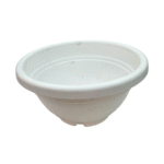 Broad plastic pot- White