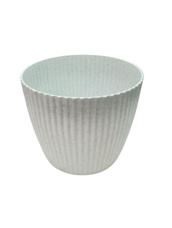 Broad plastic pot- White