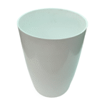 Glossy finish plastic pot- white