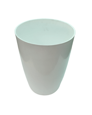Glossy finish plastic pot- white
