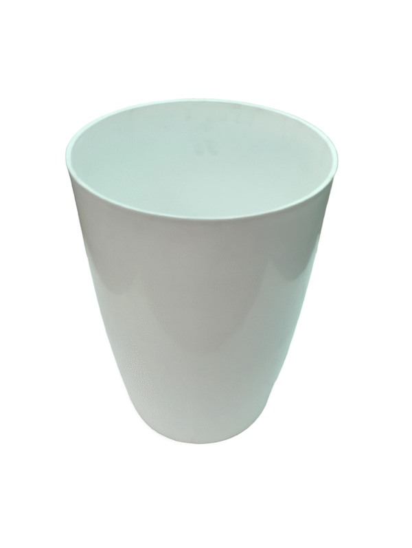 Glossy finish plastic pot- white
