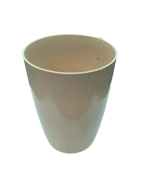Glossy finish plastic pot- Beige