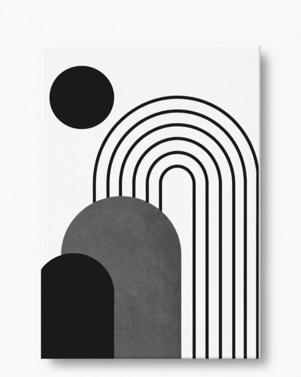 Mid-Century Arches: Monochromatic Canvas Art