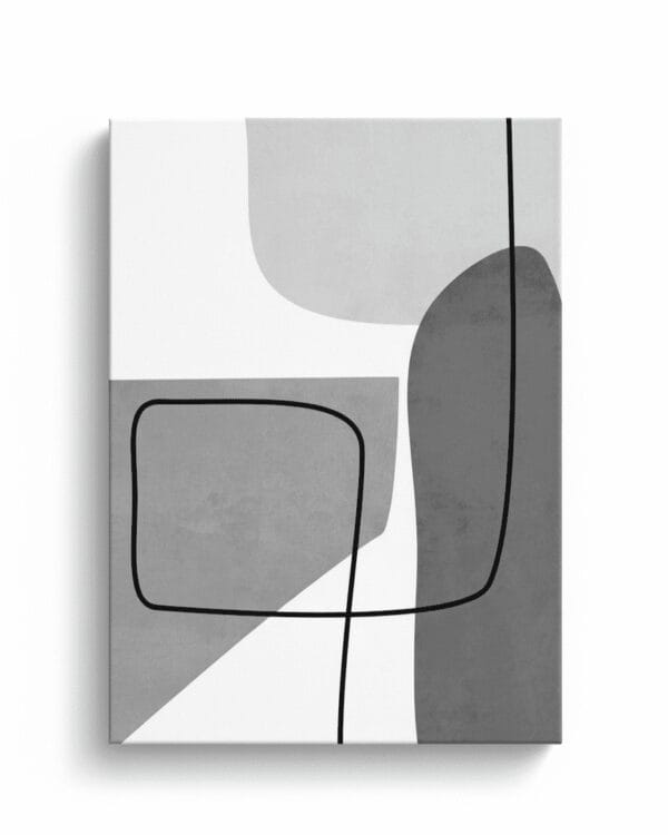 Serene Contours: Abstract Grey Canvas Art